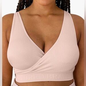 Kindred Bravely Sublime Adjustable Crossover Nursing/ Lounge Bra XL - Soft Pink